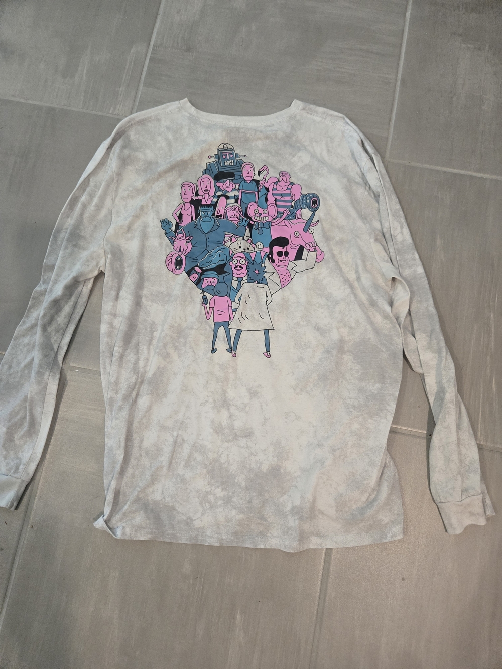 tie-dye Rick and Morty long-sleeve graphic t-shirt by Ripple Junction XL